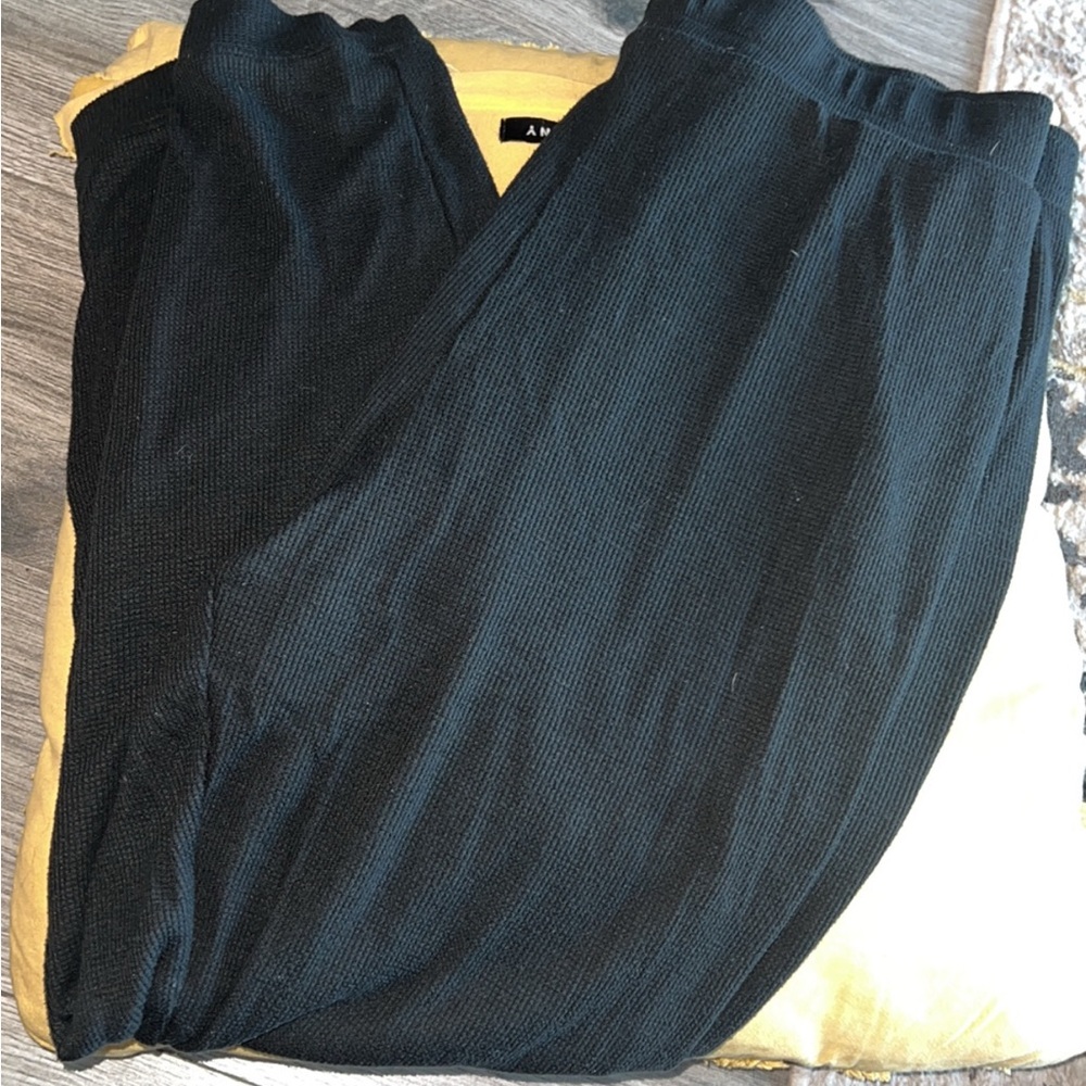 PINK Victoria's Secret Black Cozy Knit Pajama Pants